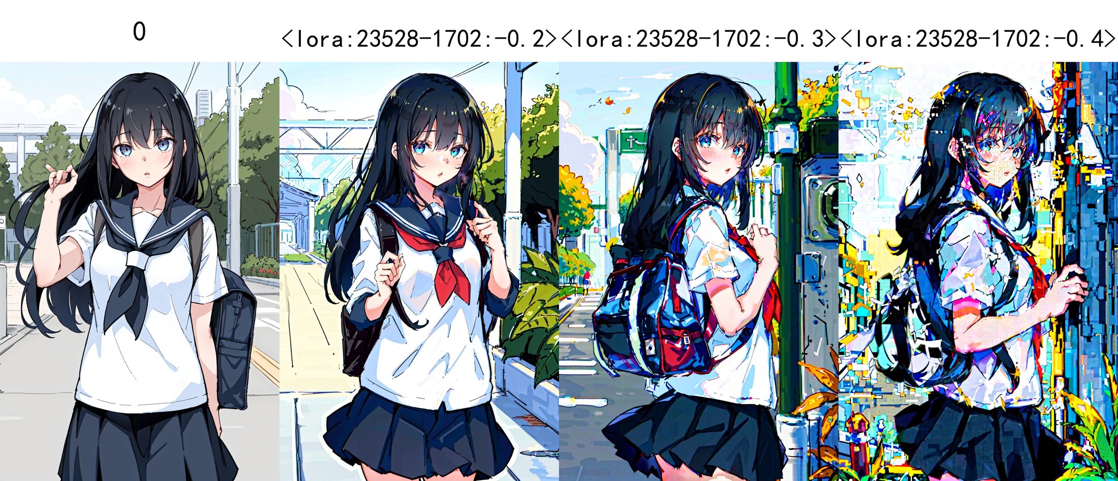 1girl,Black hair,Long hair,Backpack,school uniform,School gate,leaves,Windy,0,